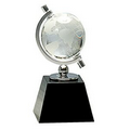 Crystal Globe Award w/ Black Pedestal (6")
